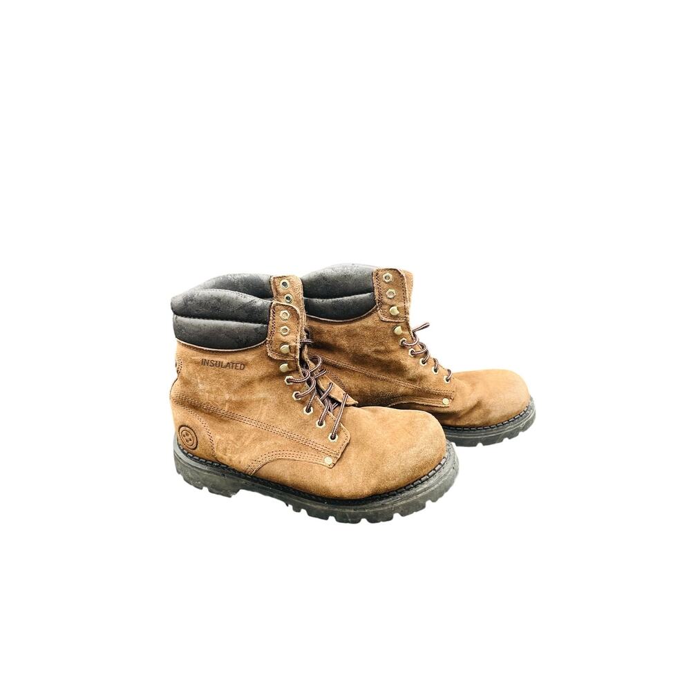 🧊 Wrangler Insulated Leather Work Boot men 13 Brown Steel Toe Style Rugged Grip - Picture 3 of 6
